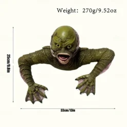 Art Deco Creature from the Black Lagoon-Inspired Monster Wall Hanging Ornament, General Fit PC Polycarbonate Lizard Man Decor, Non-Electric Movie Themed Craft without Feathers - 1pc