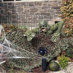 Art Deco Creature from the Black Lagoon-Inspired Monster Wall Hanging Ornament, General Fit PC Polycarbonate Lizard Man Decor, Non-Electric Movie Themed Craft without Feathers - 1pc