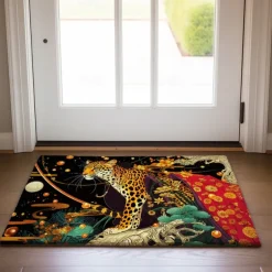 Art Deco Leopard Doormat Non-Slip Oil Proof Rug Indoor Outdoor Mat Bedroom Decor Bathroom Mat Entrance Rug Door Mat