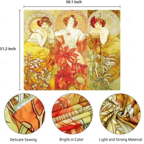 Art Nouveau Lady Hanging Tapestry Victoria Wall Art Decor Photograph Backdrop Blanket Curtain Home Bedroom Living Room Decoration