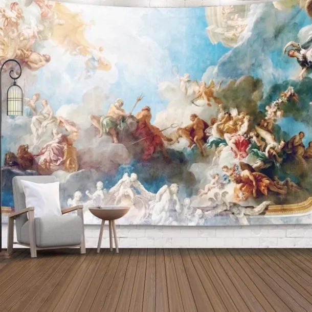 Art Painting Wall Tapestry Baroque Art Decor Blanket Curtain Hanging Home Bedroom Living Room Decoration