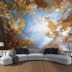 Art Painting Wall Tapestry Baroque Art Decor Blanket Curtain Hanging Home Bedroom Living Room Decoration