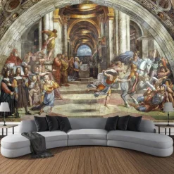 Art Painting Wall Tapestry Baroque Art Decor Blanket Curtain Hanging Home Bedroom Living Room Decoration
