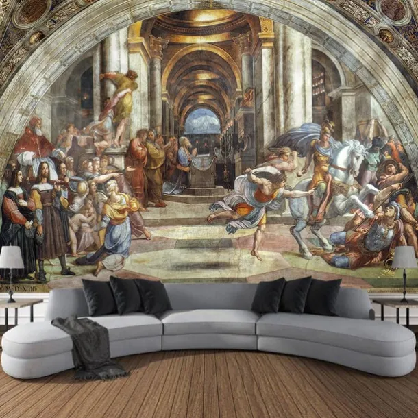 Art Painting Wall Tapestry Baroque Art Decor Blanket Curtain Hanging Home Bedroom Living Room Decoration