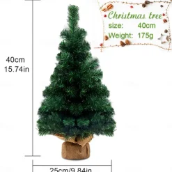 Artificial Christmas Tree, Green Christmas Tree Table Decorations for Indoor Furniture, Office, Cabinets, Fireplaces, Christmas Parties