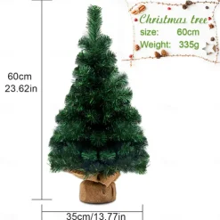 Artificial Christmas Tree, Green Christmas Tree Table Decorations for Indoor Furniture, Office, Cabinets, Fireplaces, Christmas Parties