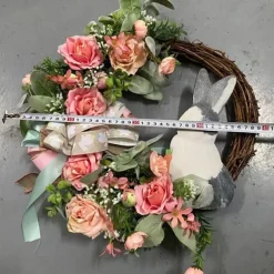 Artificial Easter Wreath Rabbit Wreath with Pastel Eggs and Mixed Twigs Spring Wreath for Front Door Bunny Wreath for Easter Decorations