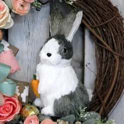Artificial Easter Wreath Rabbit Wreath with Pastel Eggs and Mixed Twigs Spring Wreath for Front Door Bunny Wreath for Easter Decorations