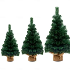 Artificial Mini Christmas Tree, Miniature Artificial Holiday Christmas Pine Tree with Cloth Bag Base for Home Office Christmas Party Desktop Tabletop Ornaments Decoration