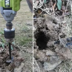 Auger Drill Bit Garden Spiral Hole Drill,Easy Planter Bulb & Bedding Plant Augers -Earth Auger Bit Post Or Umbrella Hole Digger For 3/8