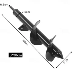 Auger Drill Bit Garden Spiral Hole Drill,Easy Planter Bulb & Bedding Plant Augers -Earth Auger Bit Post Or Umbrella Hole Digger For 3/8