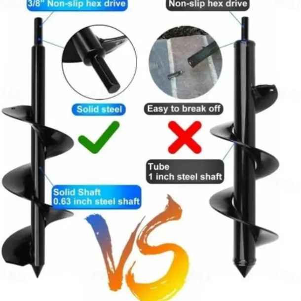 Auger Drill Bit Garden Spiral Hole Drill,Easy Planter Bulb & Bedding Plant Augers -Earth Auger Bit Post Or Umbrella Hole Digger For 3/8" Hex Drive Drill