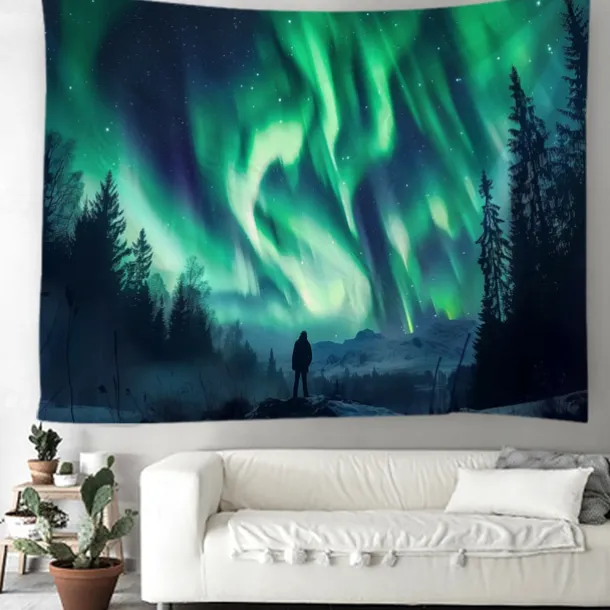 Aurora Northern Lights Hanging Tapestry Wall Art Large Tapestry Mural Decor Photograph Backdrop Blanket Curtain Home Bedroom Living Room Decoration