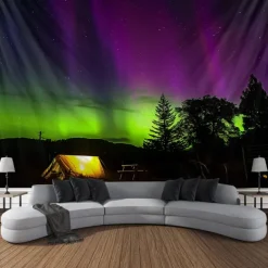 Aurora Northern Lights Hanging Tapestry Wall Art Large Tapestry Mural Decor Photograph Backdrop Blanket Curtain Home Bedroom Living Room Decoration
