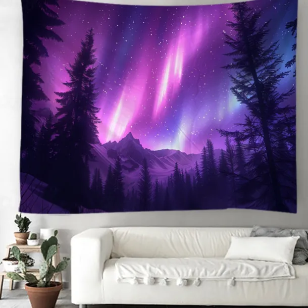 Aurora Northern Lights Hanging Tapestry Wall Art Large Tapestry Mural Decor Photograph Backdrop Blanket Curtain Home Bedroom Living Room Decoration