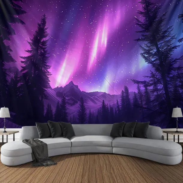 Aurora Northern Lights Hanging Tapestry Wall Art Large Tapestry Mural Decor Photograph Backdrop Blanket Curtain Home Bedroom Living Room Decoration