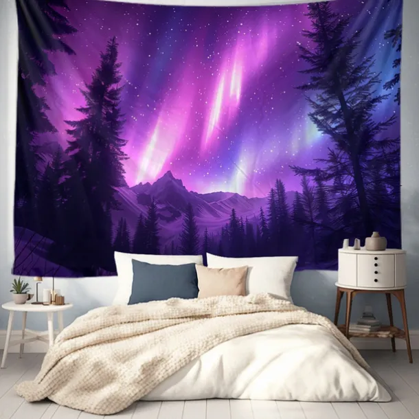 Aurora Northern Lights Hanging Tapestry Wall Art Large Tapestry Mural Decor Photograph Backdrop Blanket Curtain Home Bedroom Living Room Decoration