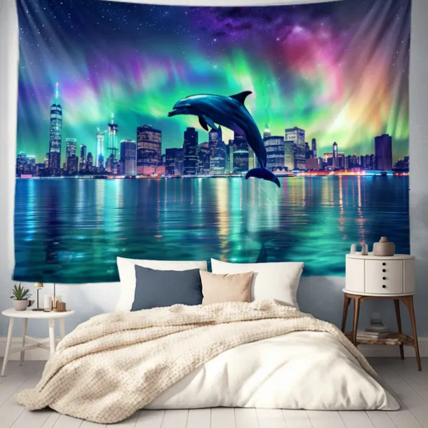 Aurora Northern Lights Hanging Tapestry Wall Art Large Tapestry Mural Decor Photograph Backdrop Blanket Curtain Home Bedroom Living Room Decoration