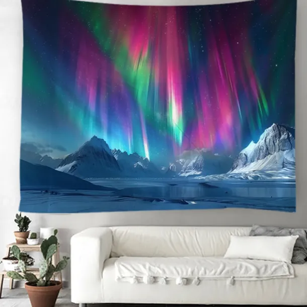 Aurora Northern Lights Hanging Tapestry Wall Art Large Tapestry Mural Decor Photograph Backdrop Blanket Curtain Home Bedroom Living Room Decoration