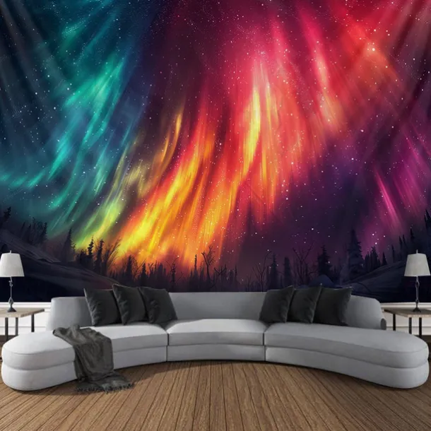 Aurora Northern Lights Hanging Tapestry Wall Art Large Tapestry Mural Decor Photograph Backdrop Blanket Curtain Home Bedroom Living Room Decoration