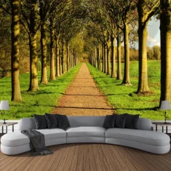 Autumn Forest Scenery Tapestry Wall Art Large Tapestry Wall Decoration Photography Background Blanket Curtain Home Bedroom Living Room Decoration