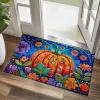 Autumn Pumpkin Folk Art Doormat Kitchen Mat Floor Mat Non-Slip Area Rug Oil Proof Rug Indoor Outdoor Mat Bedroom Decor Bathroom Mat Entrance Rug