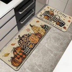 Autumn Pumpkin Truck Area Rug Kitchen Mat Non-Slip Oil Proof Floor Mat Livingroom Rug Indoor Outdoor Mat Bedroom Decor Bathroom Mat Entrance Rug Door Mat