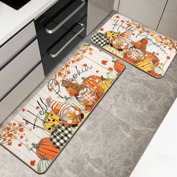 Autumn Pumpkin Truck Area Rug Kitchen Mat Non-Slip Oil Proof Floor Mat Livingroom Rug Indoor Outdoor Mat Bedroom Decor Bathroom Mat Entrance Rug Door Mat