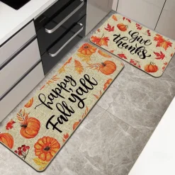 Autumn Pumpkin Truck Area Rug Kitchen Mat Non-Slip Oil Proof Floor Mat Livingroom Rug Indoor Outdoor Mat Bedroom Decor Bathroom Mat Entrance Rug Door Mat