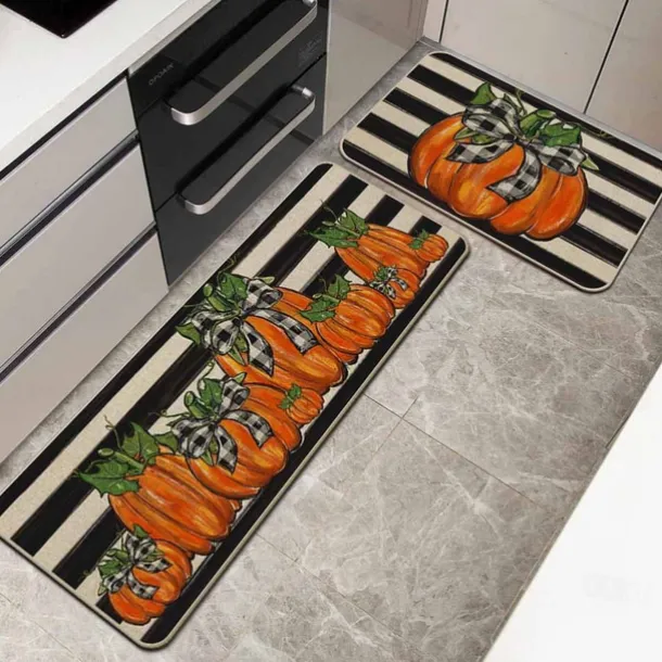 Autumn Pumpkin Truck Area Rug Kitchen Mat Non-Slip Oil Proof Floor Mat Livingroom Rug Indoor Outdoor Mat Bedroom Decor Bathroom Mat Entrance Rug Door Mat
