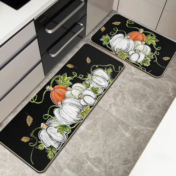Autumn Pumpkin Truck Area Rug Kitchen Mat Non-Slip Oil Proof Floor Mat Livingroom Rug Indoor Outdoor Mat Bedroom Decor Bathroom Mat Entrance Rug Door Mat