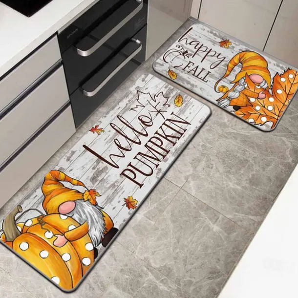 Autumn Pumpkin Truck Area Rug Kitchen Mat Non-Slip Oil Proof Floor Mat Livingroom Rug Indoor Outdoor Mat Bedroom Decor Bathroom Mat Entrance Rug Door Mat
