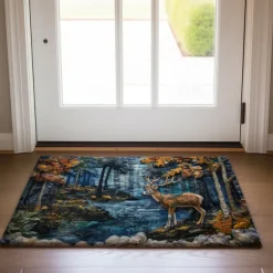 Autumn Quilt Forest Deer Doormat Kitchen Mat Floor Mat Non-Slip Area Rug Oil Proof Rug Indoor Outdoor Mat Bedroom Decor Bathroom Mat Entrance Rug