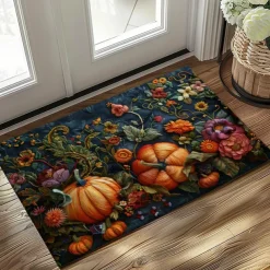Autumn Quilt Pumpkin Doormat Kitchen Mat Floor Mat Non-Slip Area Rug Oil Proof Rug Indoor Outdoor Mat Bedroom Decor Bathroom Mat Entrance Rug