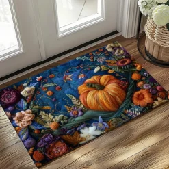 Autumn Quilt Pumpkin Doormat Kitchen Mat Floor Mat Non-Slip Area Rug Oil Proof Rug Indoor Outdoor Mat Bedroom Decor Bathroom Mat Entrance Rug