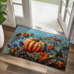 Autumn Quilt Pumpkin Doormat Kitchen Mat Floor Mat Non-Slip Area Rug Oil Proof Rug Indoor Outdoor Mat Bedroom Decor Bathroom Mat Entrance Rug