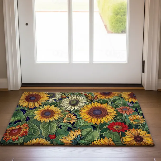 Autumn Sunflowers Doormat Kitchen Mat Floor Mat Non-Slip Area Rug Oil Proof Rug Indoor Outdoor Mat Bedroom Decor Bathroom Mat Entrance Rug