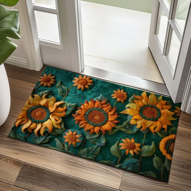 Autumn Sunflowers Doormat Kitchen Mat Floor Mat Non-Slip Area Rug Oil Proof Rug Indoor Outdoor Mat Bedroom Decor Bathroom Mat Entrance Rug