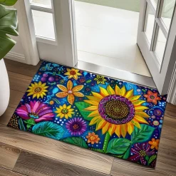 Autumn Sunflowers Doormat Kitchen Mat Floor Mat Non-Slip Area Rug Oil Proof Rug Indoor Outdoor Mat Bedroom Decor Bathroom Mat Entrance Rug