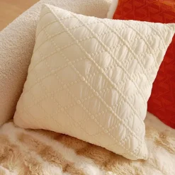 Autumn Winter Red Textured Decorative Toss Pillows Cover 1PC Exotic Soft Square Couch Cushion Case Pillowcase for Bedroom Livingroom Sofa Chair