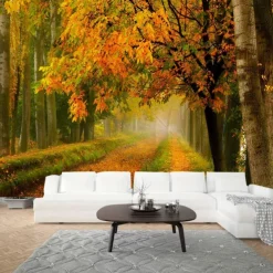 Autumn Yellow Forest Scenery Hanging tapestry mural art large-scale tapestry mural decoration photos background carpet curtains home bedroom living room decoration