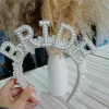 Bachelorette Party Bride Pearl Hair Hoop, Bride Tiara, Wedding Hair Accessories for Bridal Shower, Engagement, Hen Party, Bride to Be Gift
