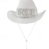 Bachelorette Party Bride's Rhinestone-Embellished White Western Cowboy Hat for Bachelorette Parties
