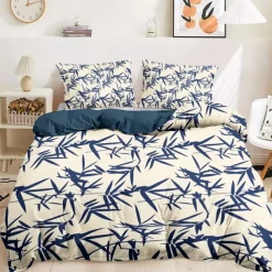 Bamboo Duvet Cover Full Size Bedding Set Bed Sets Quilt Cover Soft Lightweight Comforter Cover with 2 Pillowcases for Summer Spring