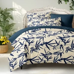 Bamboo Duvet Cover Full Size Bedding Set Bed Sets Quilt Cover Soft Lightweight Comforter Cover with 2 Pillowcases for Summer Spring