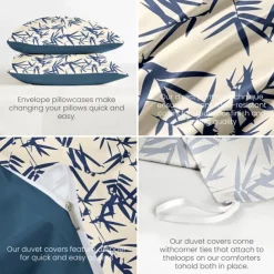 Bamboo Duvet Cover Full Size Bedding Set Bed Sets Quilt Cover Soft Lightweight Comforter Cover with 2 Pillowcases for Summer Spring