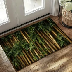 Bamboo Forest Doormat Floor Mats Washable Rugs Kitchen Mat Non-Slip Oil Proof Rug Indoor Outdoor Mat Bedroom Decor Bathroom Mat Entrance Rug Vintage