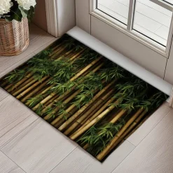 Bamboo Forest Doormat Floor Mats Washable Rugs Kitchen Mat Non-Slip Oil Proof Rug Indoor Outdoor Mat Bedroom Decor Bathroom Mat Entrance Rug Vintage