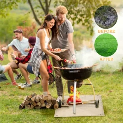 Barbecue Fire Blanket Camping Fireproof Cloth Fire Pit Mat Picnic BBQ Pad High Temperature Anti-Scald Flame Retardant Rug