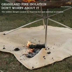 Barbecue Fire Blanket Camping Fireproof Cloth Fire Pit Mat Picnic BBQ Pad High Temperature Anti-Scald Flame Retardant Rug